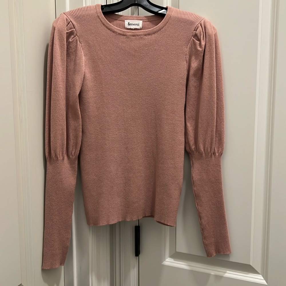Merci apricot pinkish sweater top. Worn once. Excellent condition.